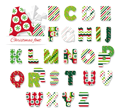 Christmas pattern with alphabets vector
