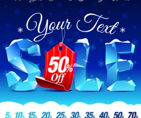 Christmas sale winter style vector material