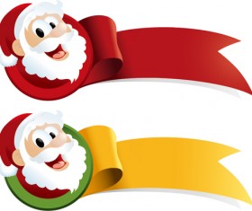 Christmas santa with ribbon vector