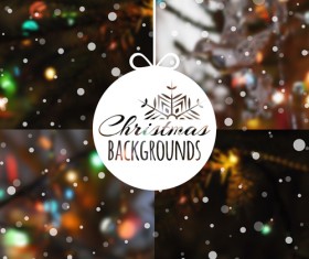 Christmas snow with blurred backgrounds vector 01
