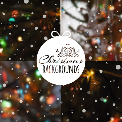 Christmas snow with blurred backgrounds vector 01
