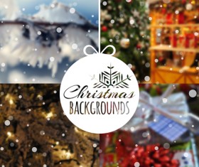 Christmas snow with blurred backgrounds vector 02