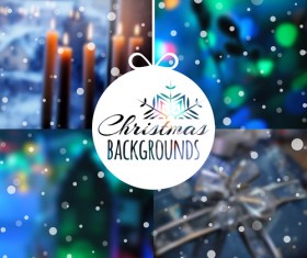 Christmas snow with blurred backgrounds vector 03
