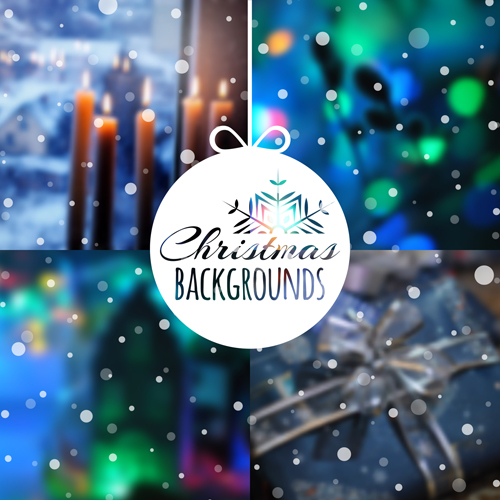 Christmas snow with blurred backgrounds vector 03