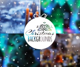 Christmas snow with blurred backgrounds vector 04