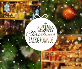 Christmas snow with blurred backgrounds vector 05