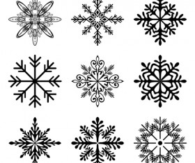 Christmas snowflake icons set vector 01