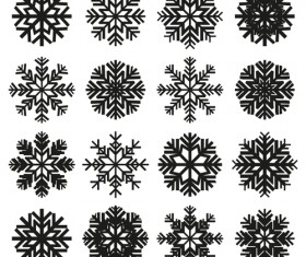 Christmas snowflake icons set vector 02