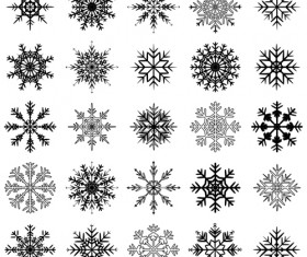 Christmas snowflake icons set vector 04