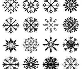 Christmas snowflake icons set vector 05