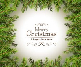 Christmas wreath frame vector