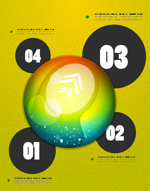 Circle elements business template vector 01