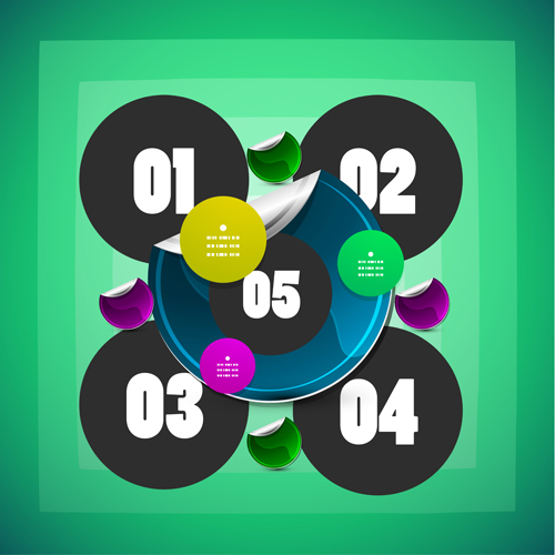 Circle elements business template vector 16