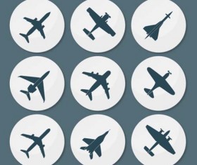 Circular plane icon vector