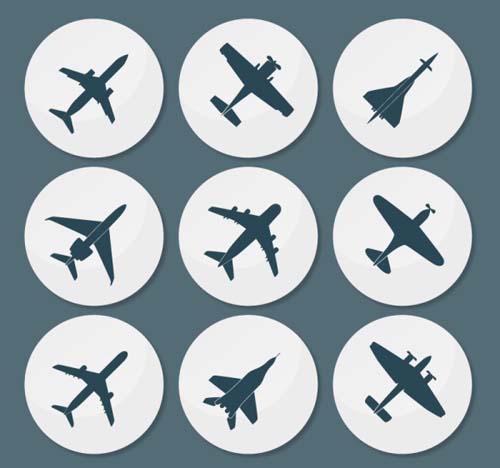 Circular plane icon vector