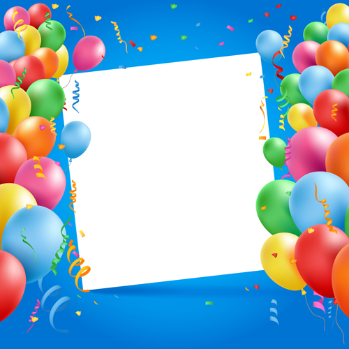 Colored balloons with birthday background graphics vector 06 free download