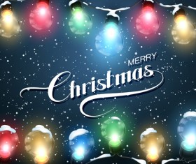 Colored bulb christmas winter background vector