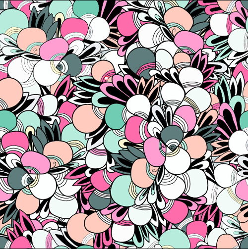 Colored doodle pattern seamless vector 02