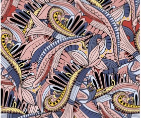 Colored doodle pattern seamless vector 05