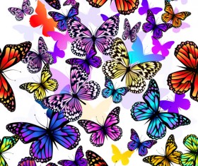 Colorful butterflies vector seamless pattern