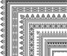Corner ornaments borders seamless vector 01