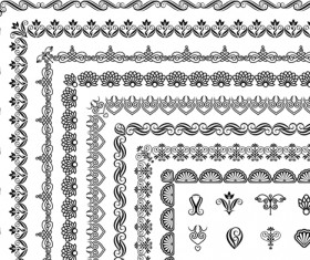 Corner ornaments borders seamless vector 02