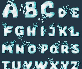 Cracked ice alphabets vectors