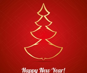 Creative christmas tree with new year background vecrtor 02