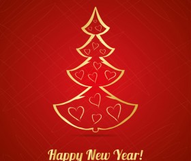 Creative christmas tree with new year background vecrtor 03