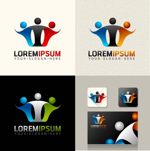 Creative company logos with business vectors 01