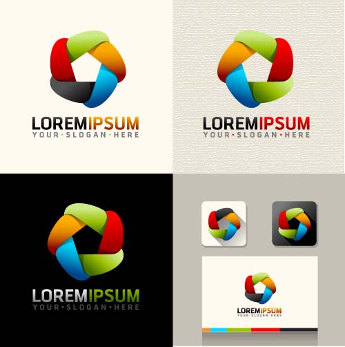 Creative company logos with business vectors 03