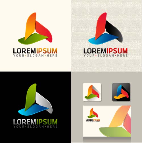 Creative company logos with business vectors 04