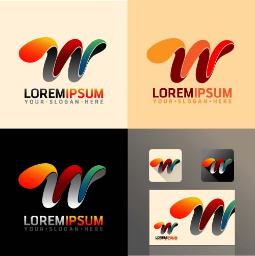 Creative company logos with business vectors 05
