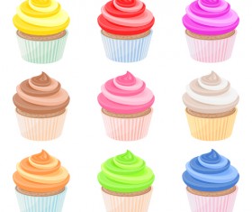 Cup cake colored vector