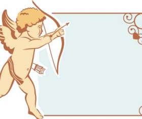 Cupid and valentine frame vector material 06