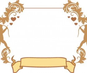 Cupid and valentine frame vector material 07