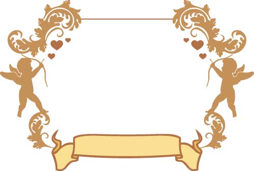 Cupid and valentine frame vector material 07