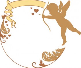 Cupid and valentine frame vector material 09