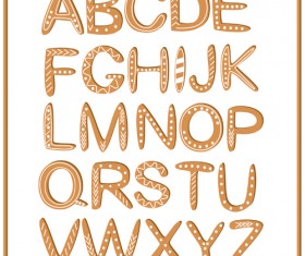 Cute cookie alphabet vector