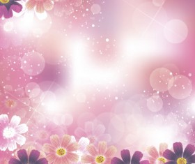 Cute flower with halation background vector 02