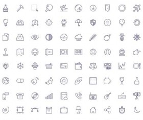 Cute life little icons set