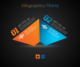 Dark style infographics business vector 05