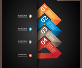 Dark style infographics business vector 09