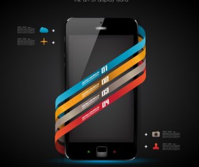 Dark style infographics business vector 11