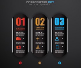 Dark style infographics business vector 13