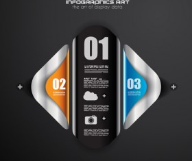Dark style infographics business vector 14