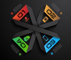 Dark style infographics business vector 15
