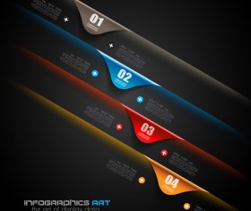 Dark style infographics business vector 16