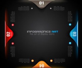 Dark style infographics business vector 17