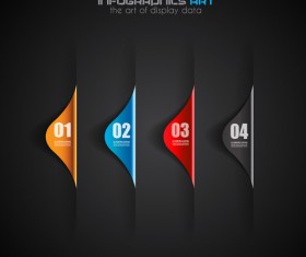 Dark style infographics business vector 18